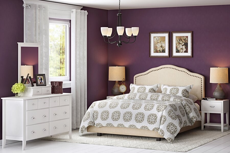 White Curtains For Puple Walls