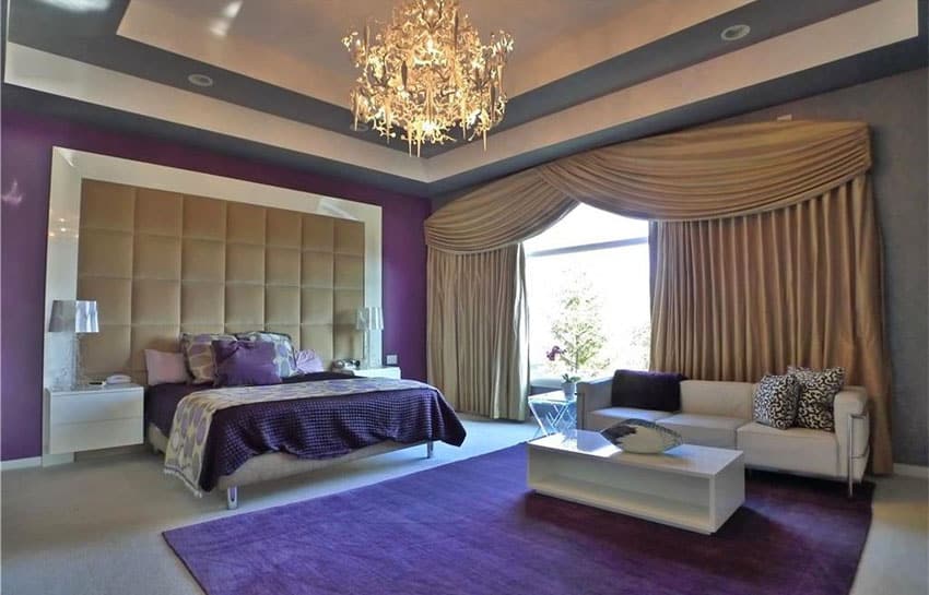 Gold Color Curtain Ideas for Purple Room