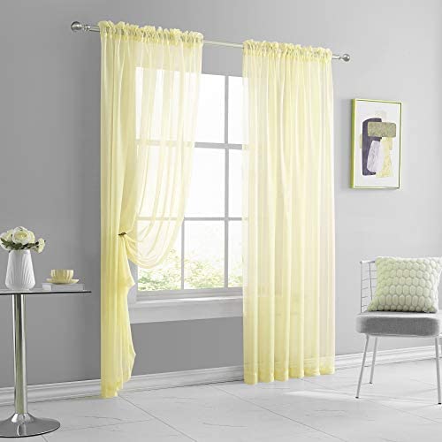 Pale Yellow Curtains for Purple Walls