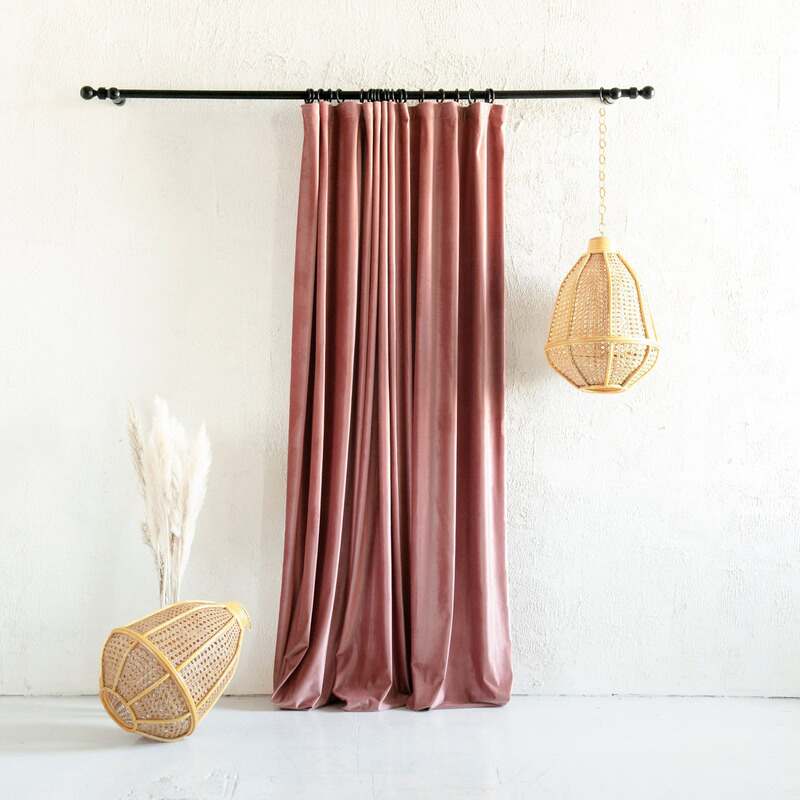 Rose-gold metallic Curtains For Purple Walls